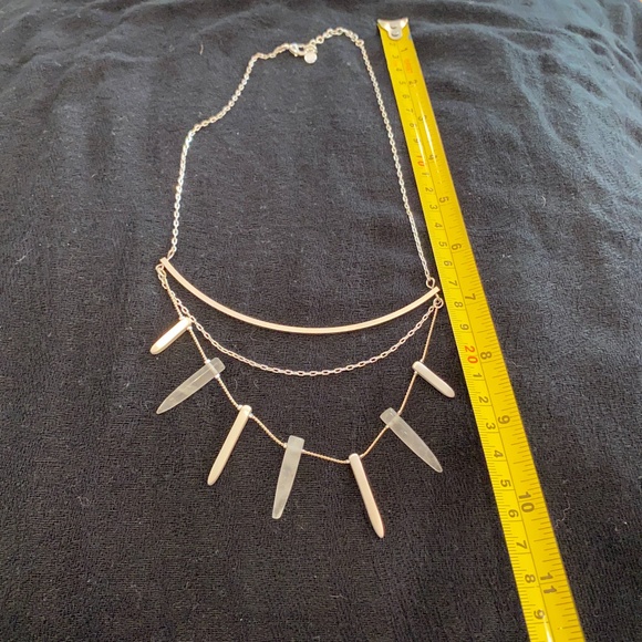 Jade & Jasper Brand Layered Silver Tone Crystal Necklace - Picture 5 of 7